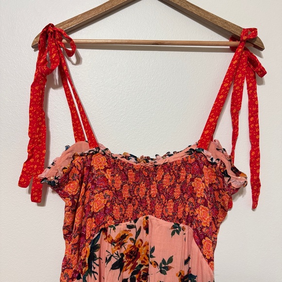 Free People Floral Lover Boy Maxi Dress Size 8 long button down - Picture 8 of 9